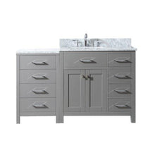 Load image into Gallery viewer, Caroline Parkway 57&quot; Single Sink Italian Carrara White Marble Top Vanity with Faucet - Vanity Grace Store - Virtuusa