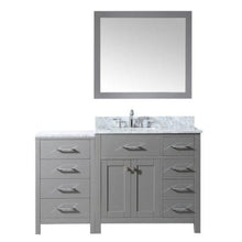 Load image into Gallery viewer, Caroline Parkway 57&quot; Single Sink Italian Carrara White Marble Top Vanity with Mirror - Vanity Grace Store - Virtuusa