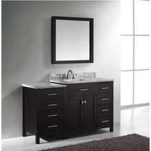 Load image into Gallery viewer, Caroline Parkway 57&quot; Single Sink Italian Carrara White Marble Top Vanity with Faucet and Mirror - Vanity Grace Store - Virtuusa