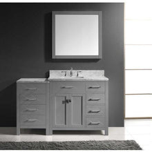 Load image into Gallery viewer, Caroline Parkway 57&quot; Single Sink Italian Carrara White Marble Top Vanity with Faucet and Mirror - Vanity Grace Store - Virtuusa