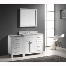 Load image into Gallery viewer, Caroline Parkway 57&quot; Single Sink Italian Carrara White Marble Top Vanity with Faucet and Mirror - Vanity Grace Store - Virtuusa