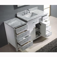 Load image into Gallery viewer, Caroline Parkway 57&quot; Single Sink Italian Carrara White Marble Top Vanity with Mirror - Vanity Grace Store - Virtuusa