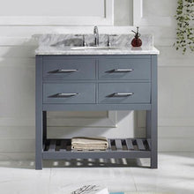 Load image into Gallery viewer, Caroline Estate 36&quot; Single Sink Italian Carrara White Marble Top Vanity - Vanity Grace Store - Virtuusa