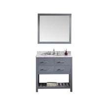 Load image into Gallery viewer, Caroline Estate 36&quot; Single Sink Italian Carrara White Marble Top Vanity with Mirror - Vanity Grace Store - Virtuusa