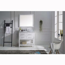 Load image into Gallery viewer, Caroline Estate 36&quot; Single Sink Italian Carrara White Marble Top Vanity with Faucet and Mirror - Vanity Grace Store - Virtuusa