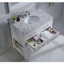 Load image into Gallery viewer, Caroline Estate 36&quot; Single Sink Italian Carrara White Marble Top Vanity with Mirror - Vanity Grace Store - Virtuusa