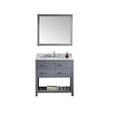 Load image into Gallery viewer, Caroline Estate 36&quot; Single Sink Italian Carrara White Marble Top Vanity with Faucet and Mirror - Vanity Grace Store - Virtuusa