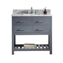 Load image into Gallery viewer, Caroline Estate 36&quot; Single Sink Italian Carrara White Marble Top Vanity with Mirror - Vanity Grace Store - Virtuusa