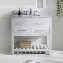 Load image into Gallery viewer, Caroline Estate 36&quot; Single Sink Italian Carrara White Marble Top Vanity - Vanity Grace Store - Virtuusa