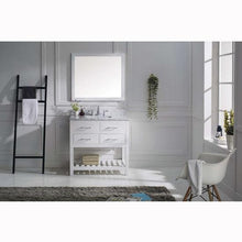 Load image into Gallery viewer, Caroline Estate 36&quot; Single Sink Italian Carrara White Marble Top Vanity with Faucet and Mirror - Vanity Grace Store - Virtuusa