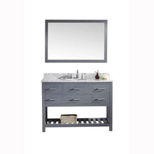 Load image into Gallery viewer, Caroline Estate 48&quot; Single Sink Italian Carrara White Marble Top Vanity with Faucet and Mirror - Vanity Grace Store - Virtuusa