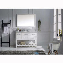 Load image into Gallery viewer, Caroline Estate 48&quot; Single Sink Italian Carrara White Marble Top Vanity with Faucet and Mirror - Vanity Grace Store - Virtuusa