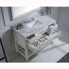 Load image into Gallery viewer, Caroline Estate 48&quot; Single Sink Italian Carrara White Marble Top Vanity with Faucet and Mirror - Vanity Grace Store - Virtuusa
