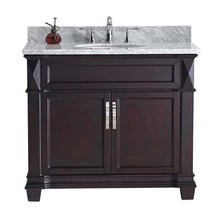 Load image into Gallery viewer, Victoria 36&quot; Single Sink Italian Carrara White Marble Top Vanity - Vanity Grace Store - Virtuusa