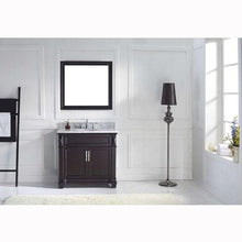 Load image into Gallery viewer, Victoria 36" Single Sink Italian Carrara White Marble Top Vanity with Mirror - Vanity Grace Store - Virtuusa