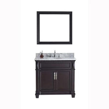 Load image into Gallery viewer, Victoria 36" Single Sink Italian Carrara White Marble Top Vanity with Mirror - Vanity Grace Store - Virtuusa