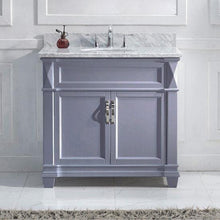 Load image into Gallery viewer, Victoria 36&quot; Single Sink Italian Carrara White Marble Top Vanity - Vanity Grace Store - Virtuusa