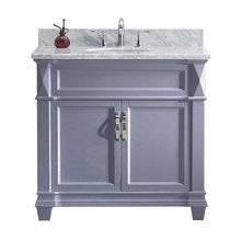 Load image into Gallery viewer, Victoria 36&quot; Single Sink Italian Carrara White Marble Top Vanity - Vanity Grace Store - Virtuusa