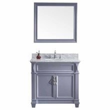 Load image into Gallery viewer, Victoria 36" Single Sink Italian Carrara White Marble Top Vanity with Mirror - Vanity Grace Store - Virtuusa