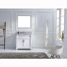 Load image into Gallery viewer, Victoria 36" Single Sink Italian Carrara White Marble Top Vanity with Faucet and Mirror - Vanity Grace Store - Virtuusa