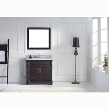 Load image into Gallery viewer, Victoria 36" Single Sink Italian Carrara White Marble Top Vanity with Mirror - Vanity Grace Store - Virtuusa