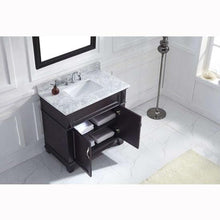Load image into Gallery viewer, Victoria 36" Single Sink Italian Carrara White Marble Top Vanity with Faucet and Mirror - Vanity Grace Store - Virtuusa