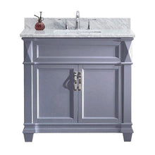 Load image into Gallery viewer, Victoria 36&quot; Single Sink Italian Carrara White Marble Top Vanity - Vanity Grace Store - Virtuusa