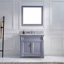 Load image into Gallery viewer, Victoria 36" Single Sink Italian Carrara White Marble Top Vanity with Faucet and Mirror - Vanity Grace Store - Virtuusa