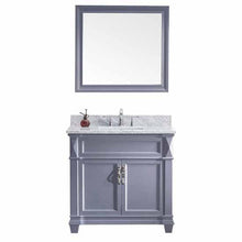 Load image into Gallery viewer, Victoria 36" Single Sink Italian Carrara White Marble Top Vanity with Faucet and Mirror - Vanity Grace Store - Virtuusa