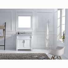 Load image into Gallery viewer, Victoria 36" Single Sink Italian Carrara White Marble Top Vanity with Faucet and Mirror - Vanity Grace Store - Virtuusa