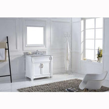 Load image into Gallery viewer, Victoria 36" Single Sink Italian Carrara White Marble Top Vanity with Faucet and Mirror - Vanity Grace Store - Virtuusa