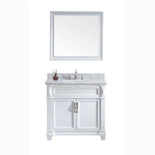 Load image into Gallery viewer, Victoria 36" Single Sink Italian Carrara White Marble Top Vanity with Faucet and Mirror - Vanity Grace Store - Virtuusa