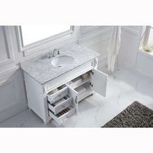 Load image into Gallery viewer, Victoria 48&quot; Single Sink Italian Carrara White Marble Top Vanity with Faucet and Mirror - Vanity Grace Store - Virtuusa