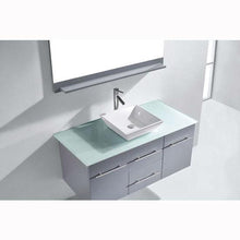 Load image into Gallery viewer, Marsala 48&quot; Single Sink Clear Tempered Glass Top Vanity with Faucet and Mirror - Vanity Grace Store - Virtuusa
