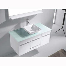 Load image into Gallery viewer, Marsala 48&quot; Single Sink Clear Tempered Glass Top Vanity with Faucet and Mirror - Vanity Grace Store - Virtuusa