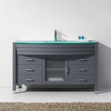 Load image into Gallery viewer, Ava 55&quot; Single Sink White Engineered Stone Top Vanity with Faucet - Vanity Grace Store - Virtuusa