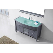 Load image into Gallery viewer, Ava 55&quot; Single Sink Aqua Tempered Glass Top Vanity with Faucet and Mirror - Vanity Grace Store - Virtuusa