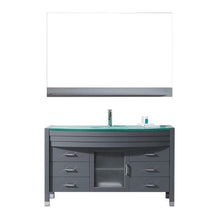 Load image into Gallery viewer, Ava 55&quot; Single Sink Aqua Tempered Glass Top Vanity with Faucet and Mirror - Vanity Grace Store - Virtuusa