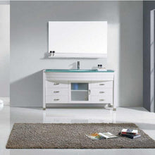Load image into Gallery viewer, Ava 55&quot; Single Sink Aqua Tempered Glass Top Vanity with Faucet and Mirror - Vanity Grace Store - Virtuusa