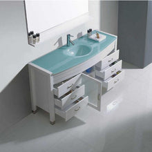 Load image into Gallery viewer, Ava 55&quot; Single Sink Aqua Tempered Glass Top Vanity with Faucet and Mirror - Vanity Grace Store - Virtuusa