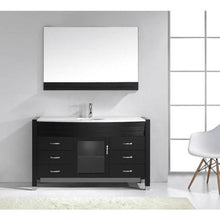 Load image into Gallery viewer, Ava 55&quot; Single Sink White Engineered Stone Top Vanity with Faucet and Mirror - Vanity Grace Store - Virtuusa