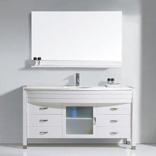 Load image into Gallery viewer, Ava 55&quot; Single Sink White Engineered Stone Top Vanity with Faucet and Mirror - Vanity Grace Store - Virtuusa
