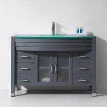 Load image into Gallery viewer, Ava 48&quot; Single Sink Aqua Tempered Glass Top Vanity with Faucet - Vanity Grace Store - Virtuusa