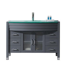 Load image into Gallery viewer, Ava 48&quot; Single Sink Aqua Tempered Glass Top Vanity with Faucet - Vanity Grace Store - Virtuusa