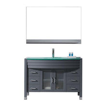 Load image into Gallery viewer, Ava 48&quot; Single Sink Aqua Tempered Glass Top Vanity with Faucet and Mirror - Vanity Grace Store - Virtuusa
