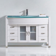Load image into Gallery viewer, Ava 48&quot; Single Sink Aqua Tempered Glass Top Vanity with Faucet - Vanity Grace Store - Virtuusa