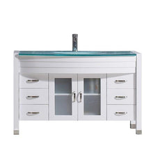 Load image into Gallery viewer, Ava 48&quot; Single Sink Aqua Tempered Glass Top Vanity with Faucet - Vanity Grace Store - Virtuusa