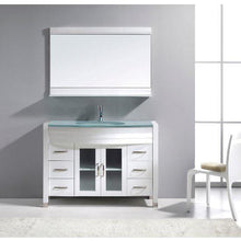 Load image into Gallery viewer, Ava 48&quot; Single Sink Aqua Tempered Glass Top Vanity with Faucet and Mirror - Vanity Grace Store - Virtuusa