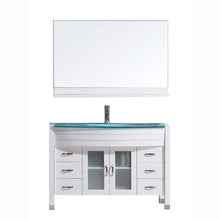 Load image into Gallery viewer, Ava 48&quot; Single Sink Aqua Tempered Glass Top Vanity with Faucet and Mirror - Vanity Grace Store - Virtuusa