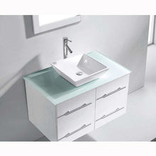 Load image into Gallery viewer, Marsala 35&quot; Single Sink Clear Tempered Glass Top Vanity with Faucet and Mirror - Vanity Grace Store - Virtuusa